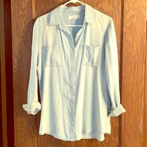 Thread & Supply light wash denim button shirt